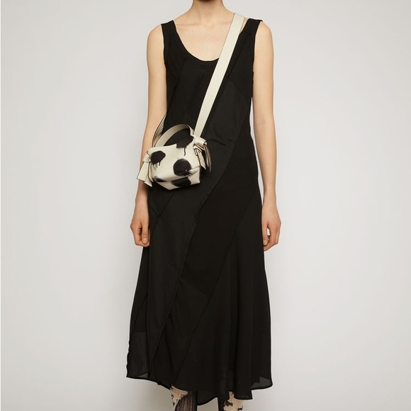 Acne Studios Patchwork Bias-cut black dress (36) - Picture 1 of 1